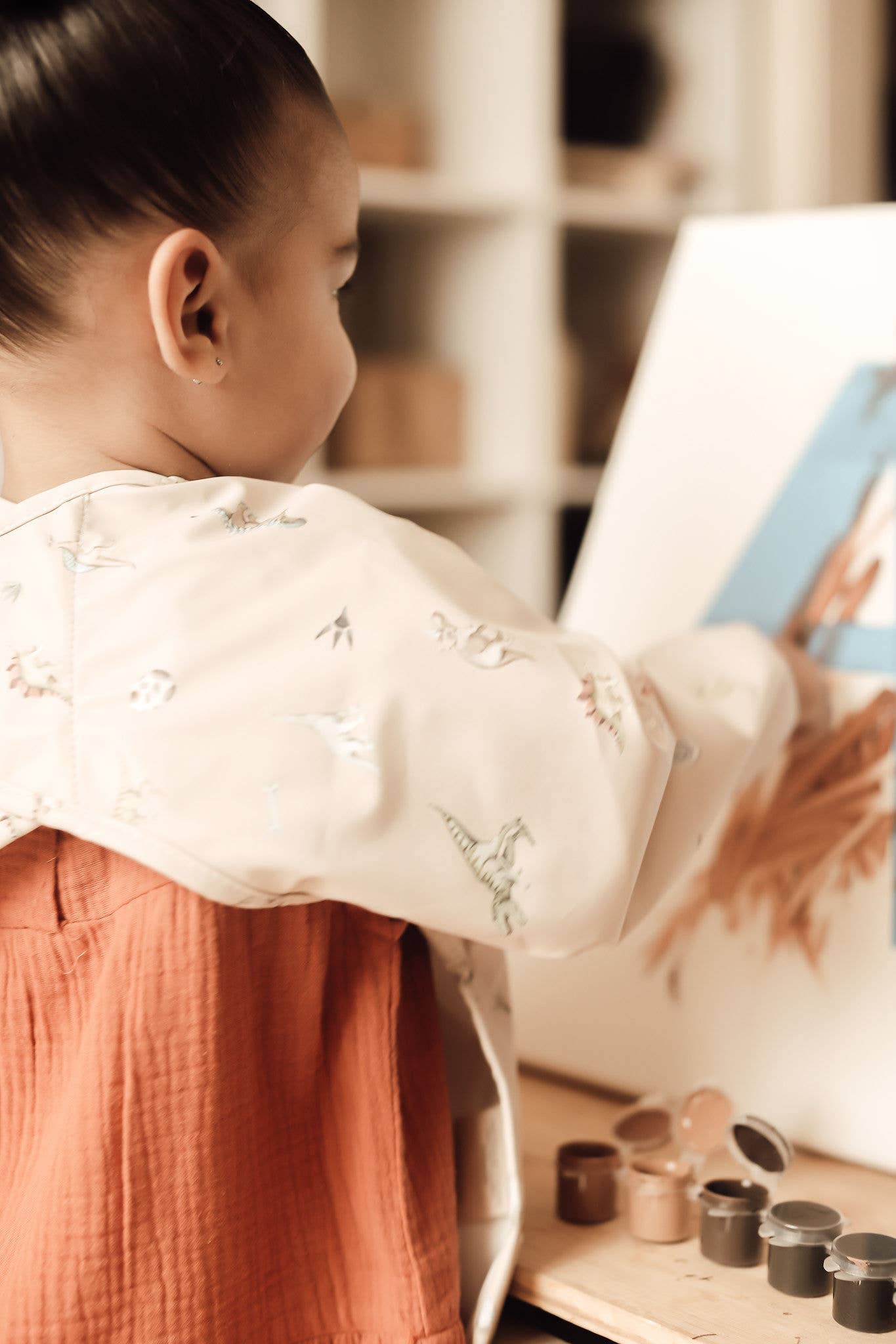 Ali+Oli - Wholesale Baby Bib - Baby - Smock Bib (2-pc) Long & Short Sleeve Set (Dino-Mint)14