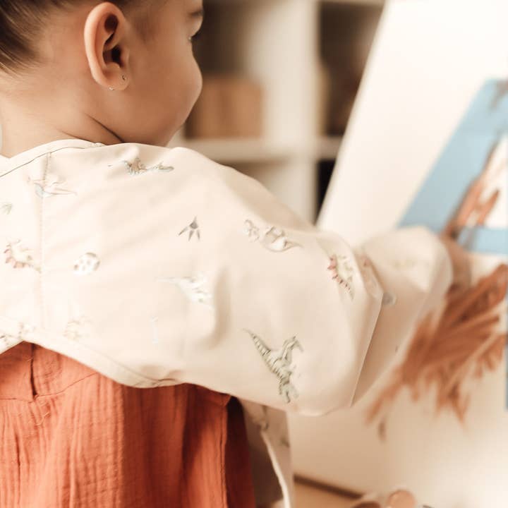 Ali+Oli - Wholesale Baby Bib - Baby - Smock Bib (2-pc) Long & Short Sleeve Set (Dino-Mint)14