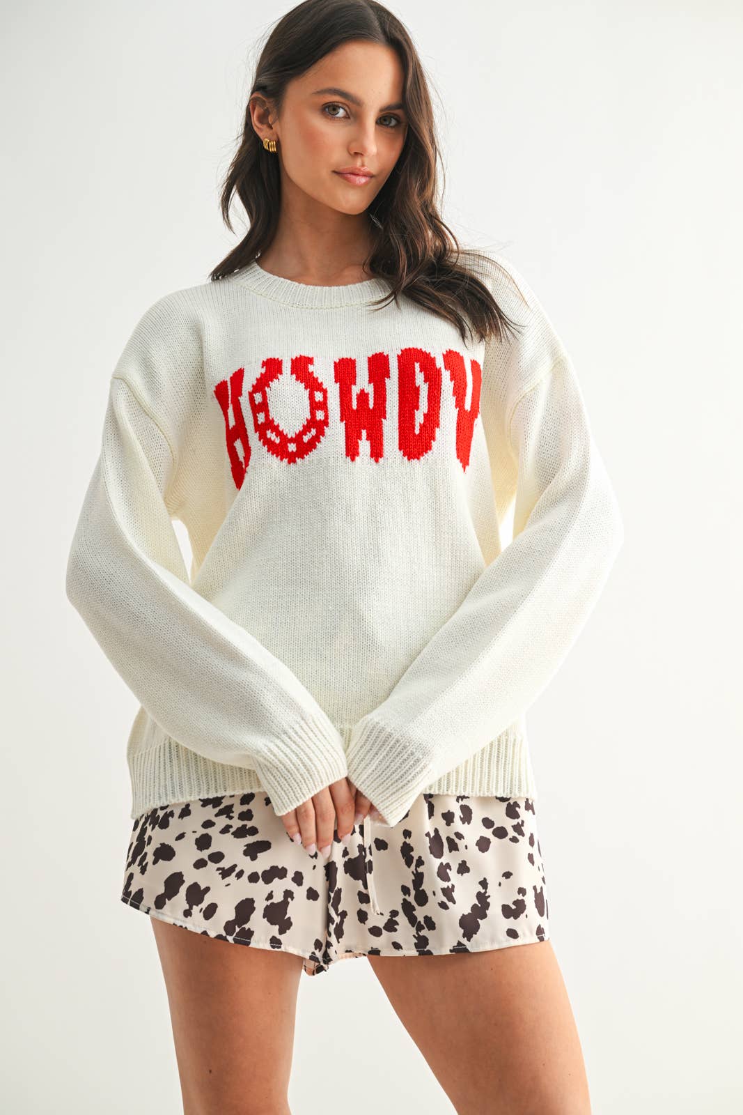 Wishlist Apparel - Wholesale Knit Sweater - Women's - HORSESHOE HOWDY KNIT SWEATER / WL25-114794