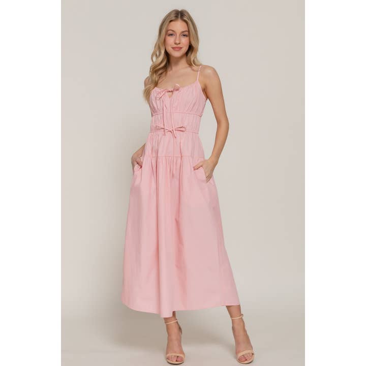 Robe longue à étages avec nœud devant pour la vente par HiteJeans