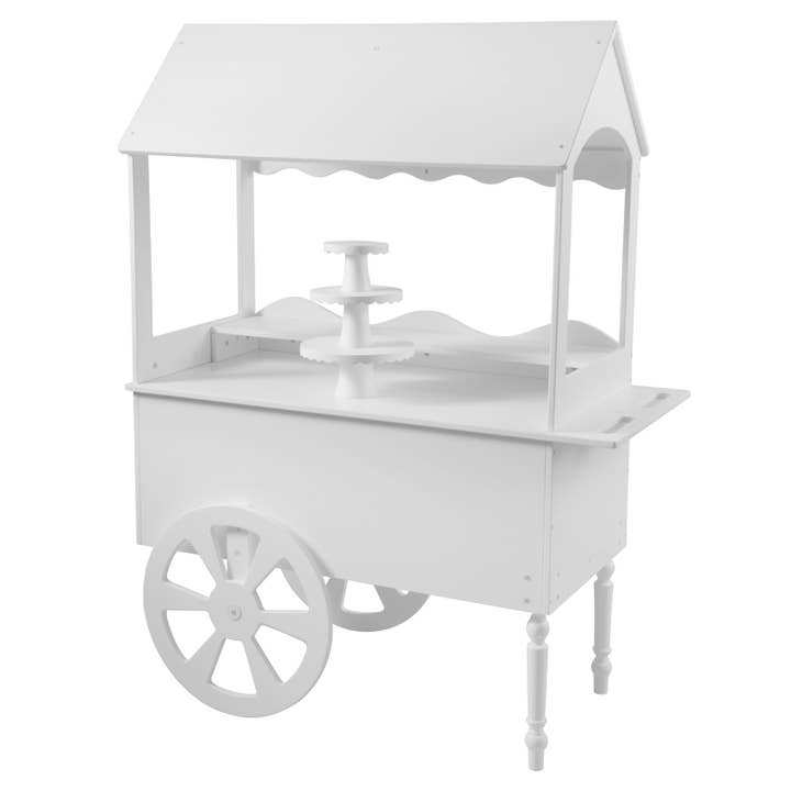 ZETY Candy Cart with Cake Stand & Wheels for Parties, Birthdays & Weddings – 68"H x 47"L x 22"W for wholesale by TYZE