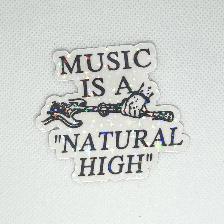 Natural High Kiss-Cut Sticker, Glitter or Glossy Waterproof for wholesale by Literary by Ava