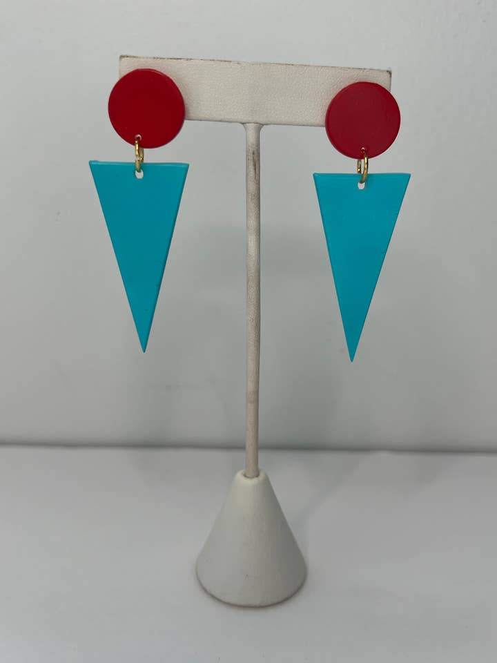 Pendientes KC Current, triangulares, pendientes personalizados del color del equipo para venta al por mayor de Elby Designs