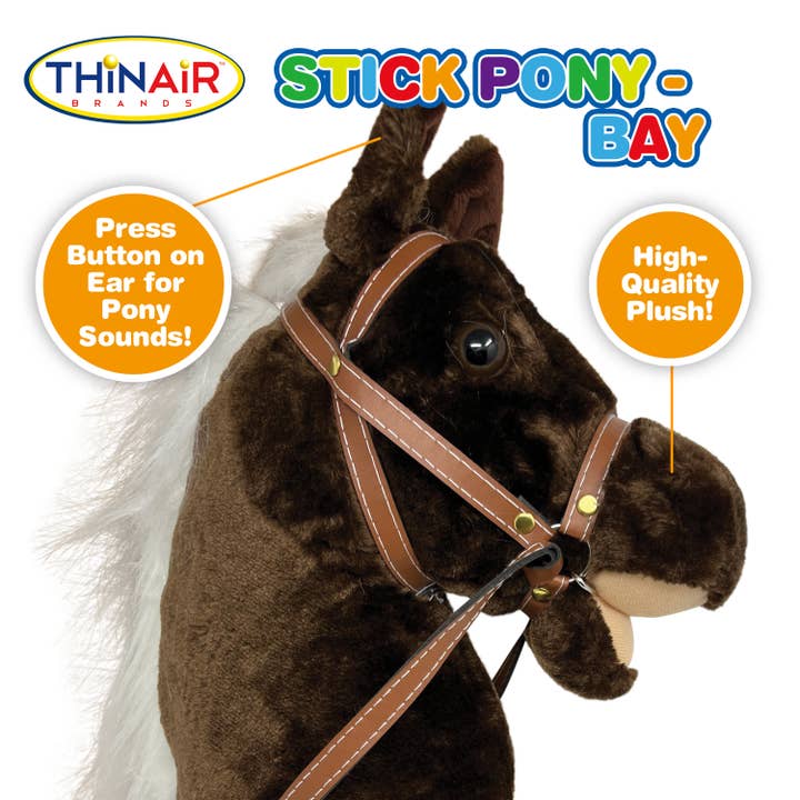 Thin Air Brands - Wholesale Toy Set - Kids - Stick Pony - Brown Bay Horse with sounds Hobby Horse3