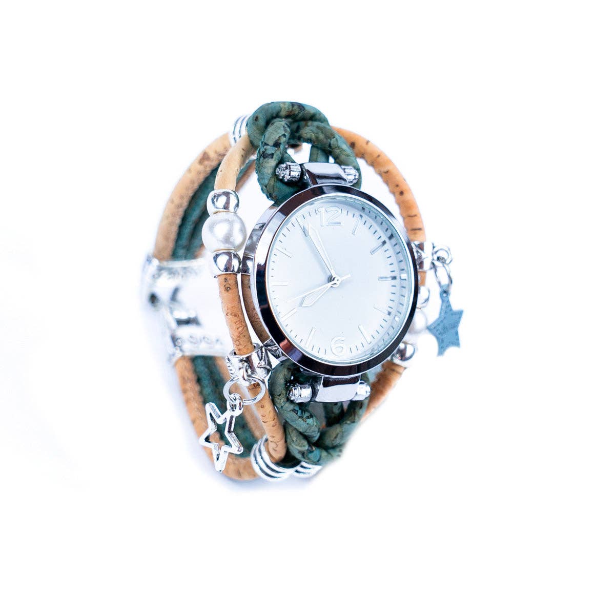 Meninas Bonitas Cork – Großhandel Gewebtes/geflochtenes Armband – handgemachte Korkuhr WA-4481