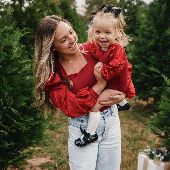 Evangeline Satin Sleeve Top & Leotard - Crimson Red and other Purchase Wholesale moda evangélica. Free Returns & Net 60 Terms on Faire trending on Faire.