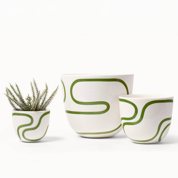 Meadow Outline Planters (gloss) for wholesale by Franca