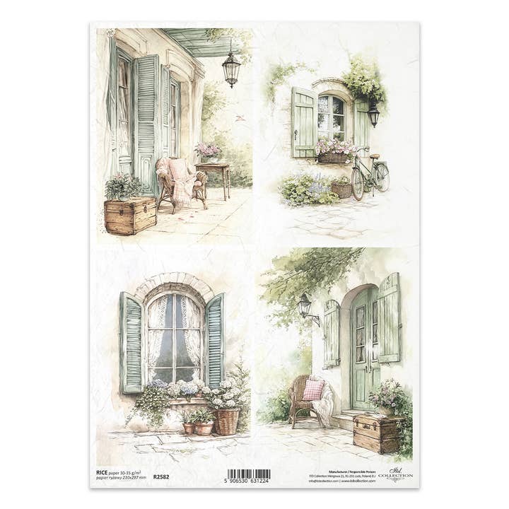 rice paper for decoupage R2582 - Cottage in the Country for wholesale by ITD Collection