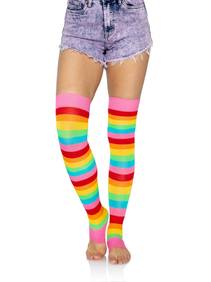 Multicolor Raya Rainbow Leg Warmers for wholesale on Faire