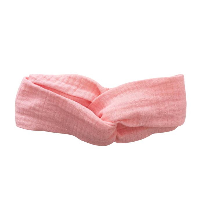 COTTON MUSLIN Turban Headband - PEACH for wholesale by With Love for Kids