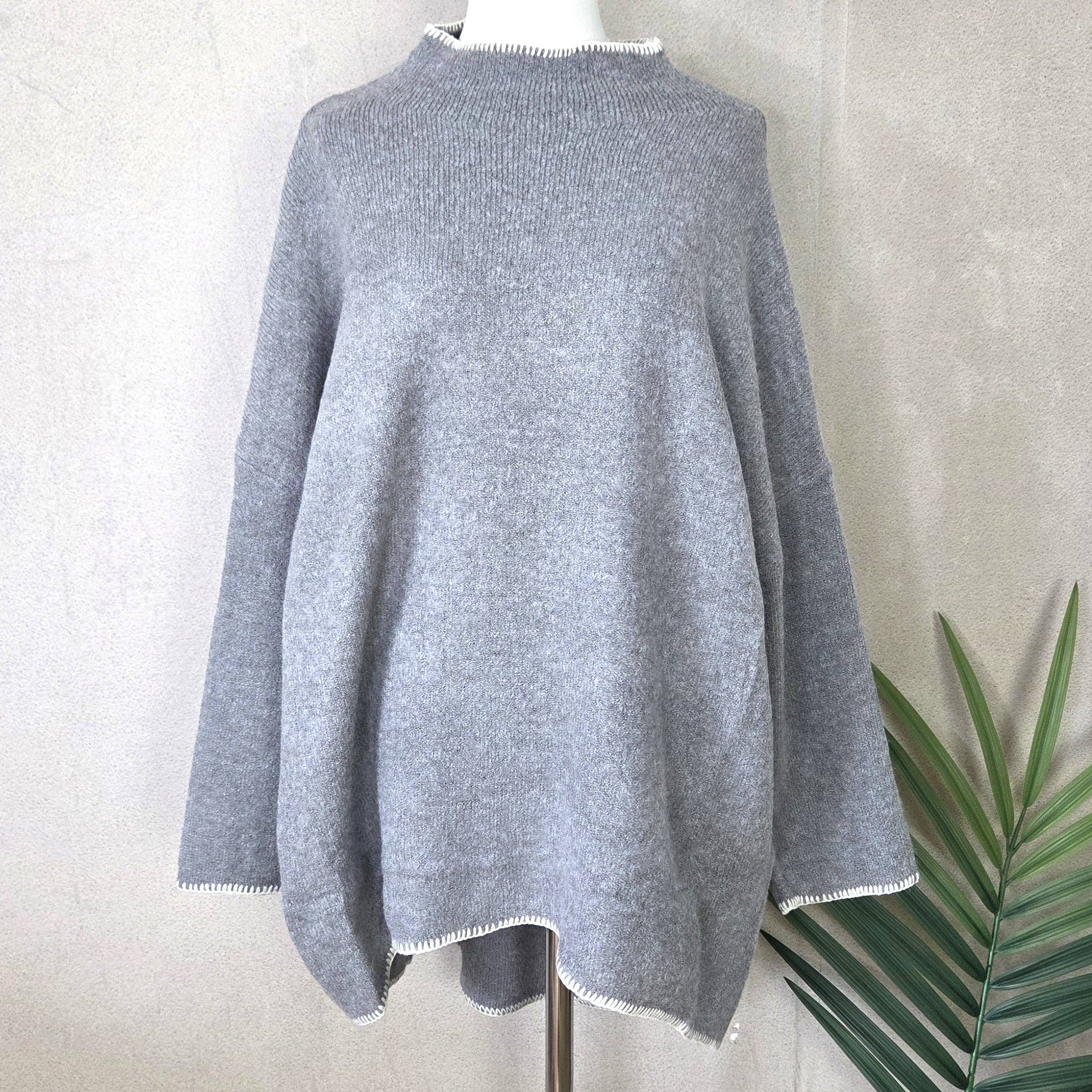 Tempest Designs - Vendita all'ingrosso Maglia larga - Donna - Maglione ampio in misto viscosa con dettaglio bordo a coperta1