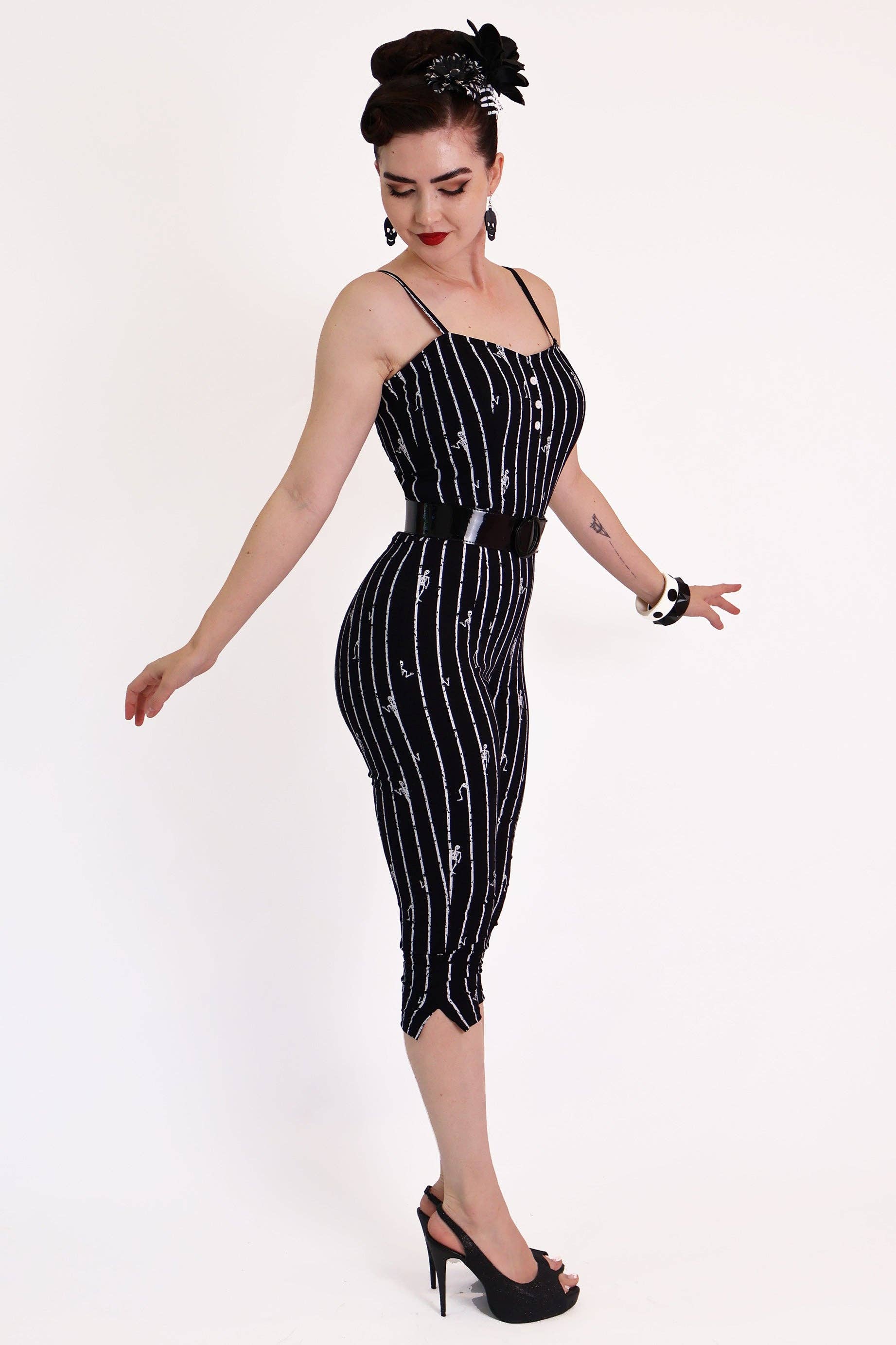 BONSAI KITTEN - Wholesale Jumpsuit – Women's - Skeleton Stripe Jumpsuit2
