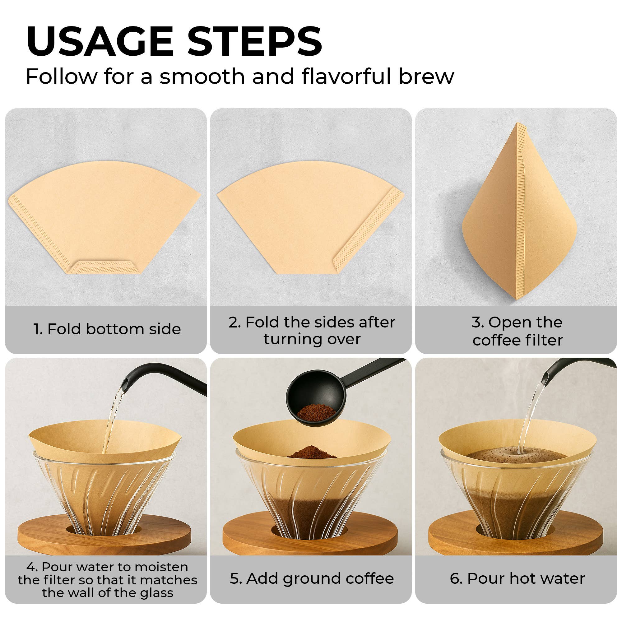 Kaffe – wholesale Coffee filter – Organic Cone Coffee Filters #4 (100 Pack) - Natural Brown4