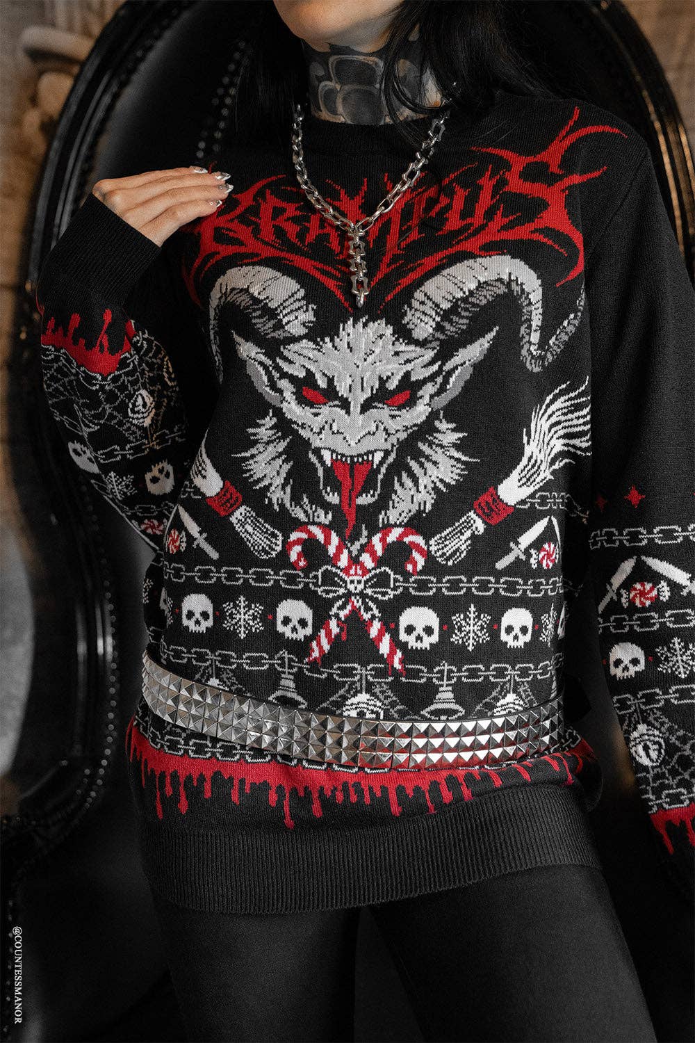 vampirefreaks - Wholesale Knit Sweater - Women's - Krampusnacht Knit Xmas Sweater5