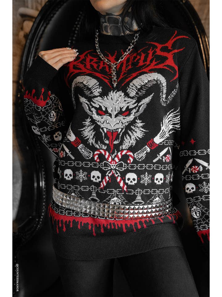 vampirefreaks - Wholesale Knit Sweater - Women's - Krampusnacht Knit Xmas Sweater5