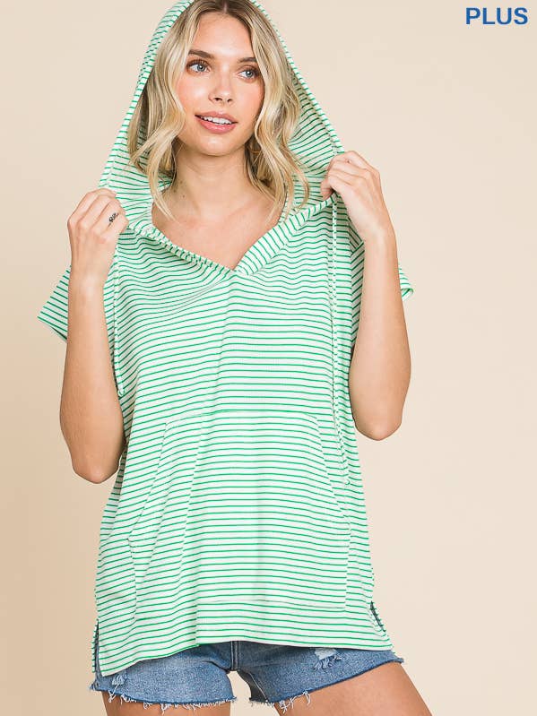 Culture Code - Vente Sweat à capuche – femme - CRH1606XS - HAUT À CAPUCHE À MANCHES COURTES SURDIMENSIONNÉ4