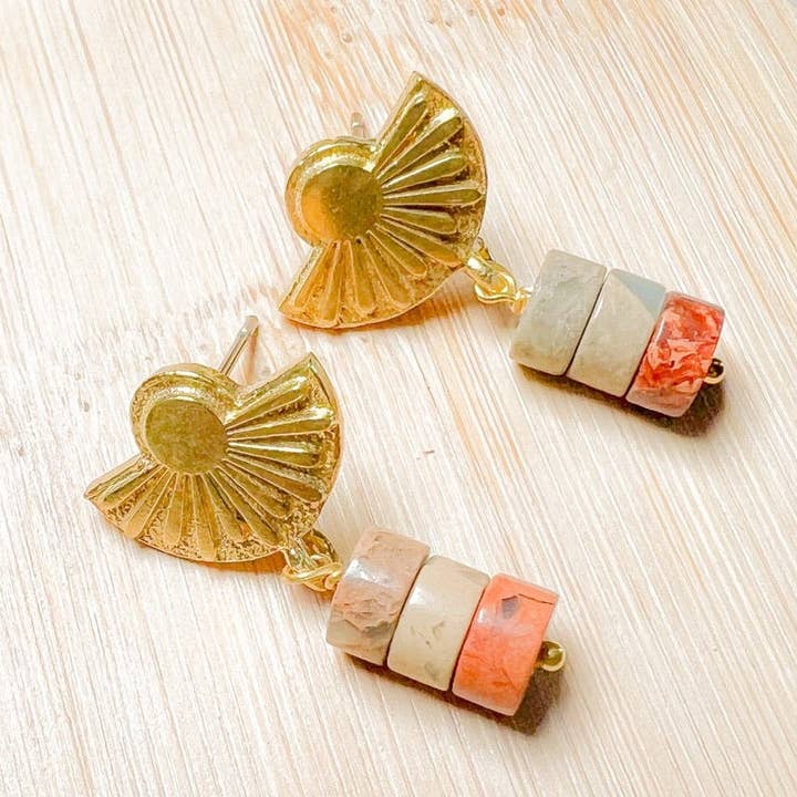 Sienna: Jasper Sol Post Earring for wholesale by Santore Jewelry Company