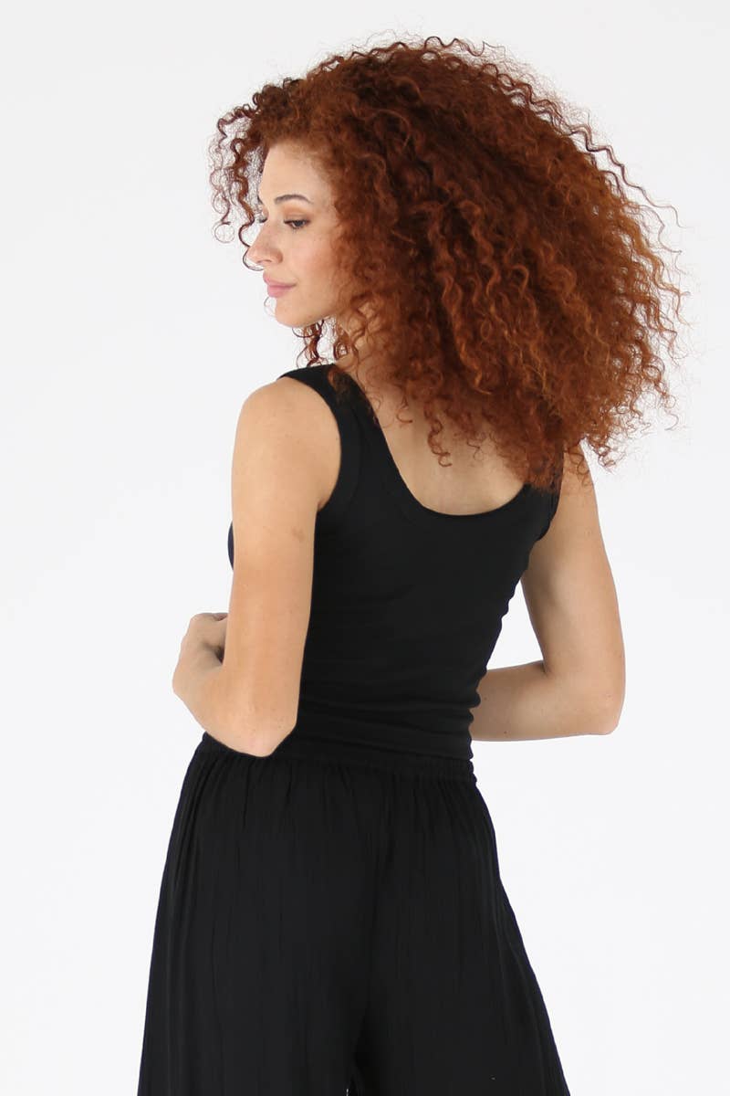 ANGIE – wholesale Tank top – Women′s – X2CA5-ASIS RIB KNIT SCOOP NECK TANK5