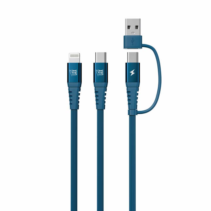 LAX Gadgets - Wholesale Charging Cable - 4-in-1 USB-A/USB-C to USB-C and Iphone Cables-Retail Pack2