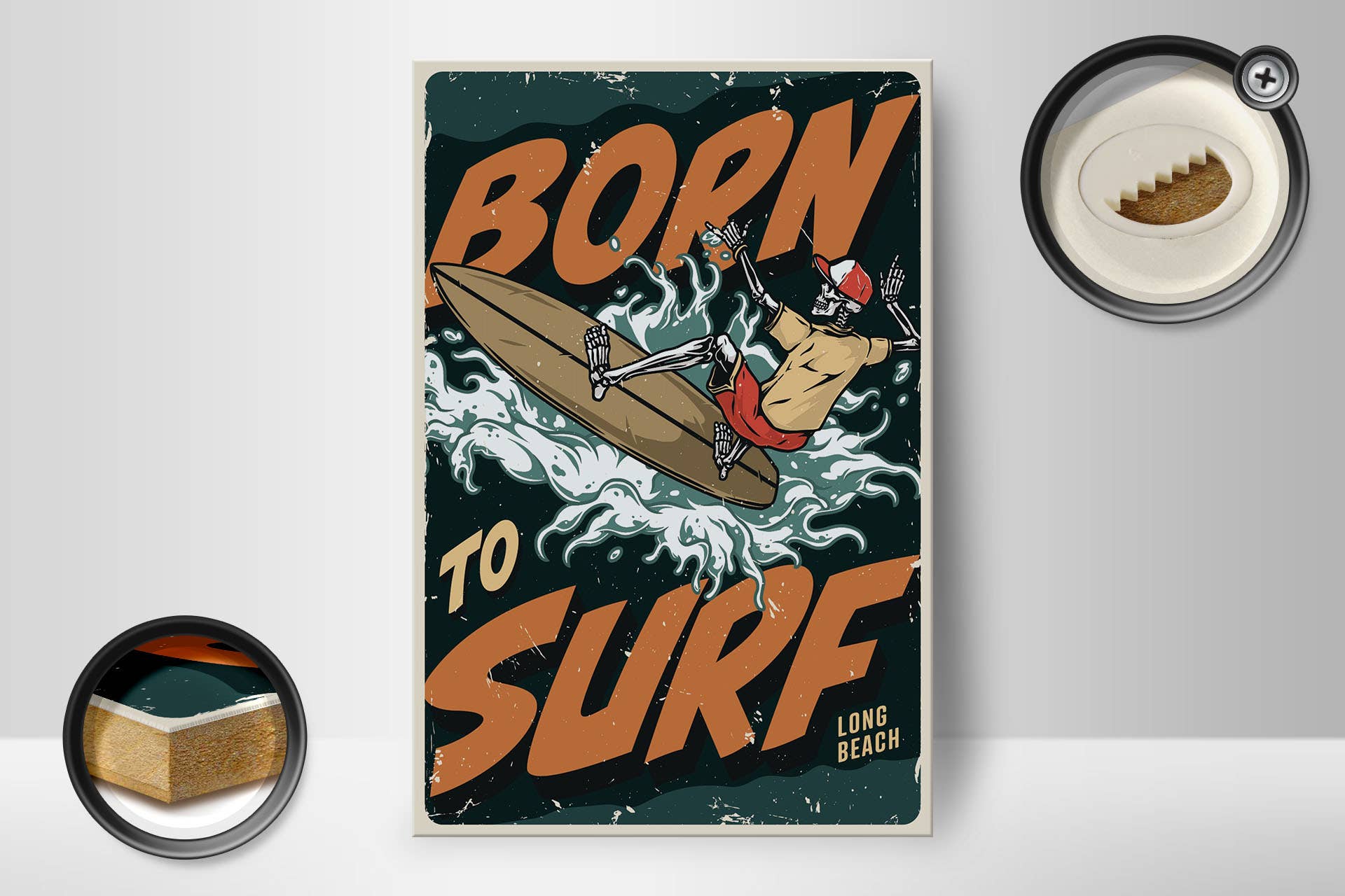 Femer - Wholesale Sign - Burn to Surf long beach summer wooden sign, 12 x 18 cm1