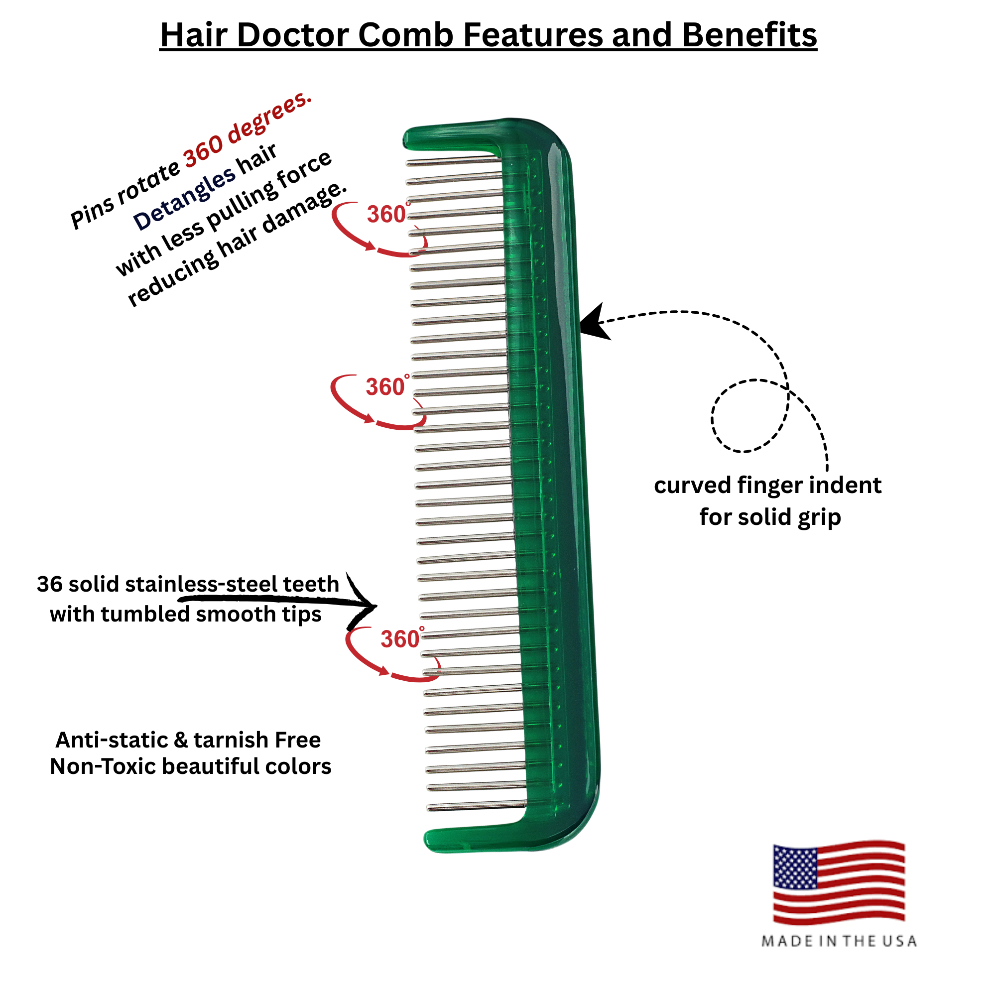 Original Hair Doctor - Wholesale Beard Brush/Comb - BEARD and MUSTACHE COMBS3