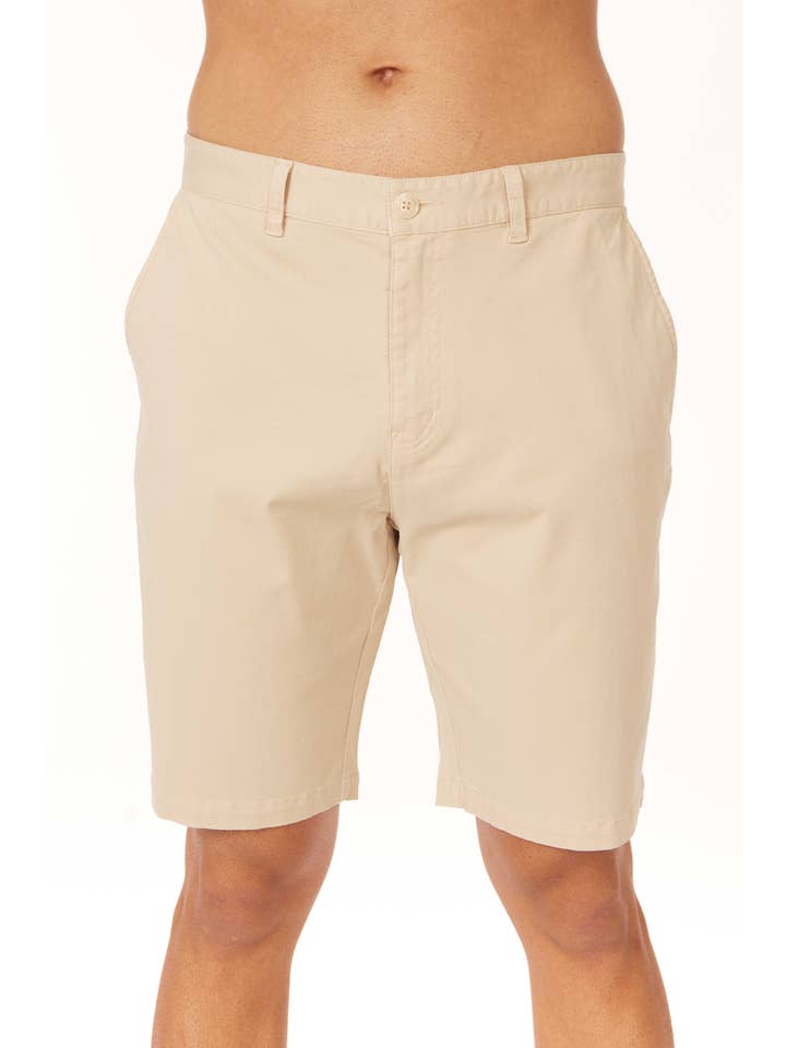 HB Beige Men's Twill Summer Stretch 4 Pocket Chino Shorts for wholesale on Faire
