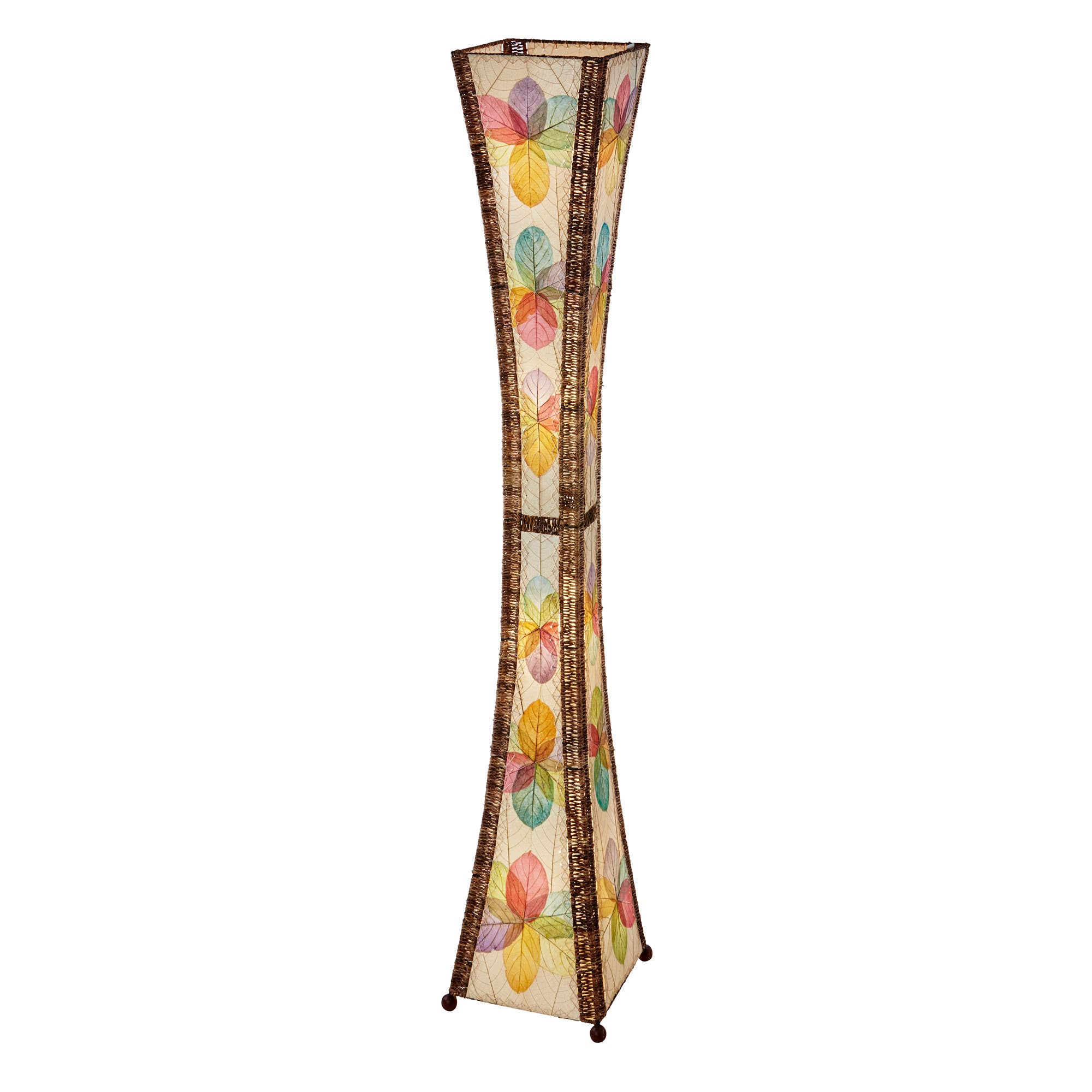 Eangee Home Design – wholesale Floor lamp – Hourglass Giant Lamp Multi Color, Real Leaves On Shade2