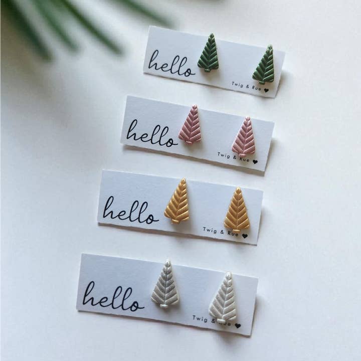 Twig & Rue boutique - Wholesale Stud/Post Earrings - Christmas tree studs2