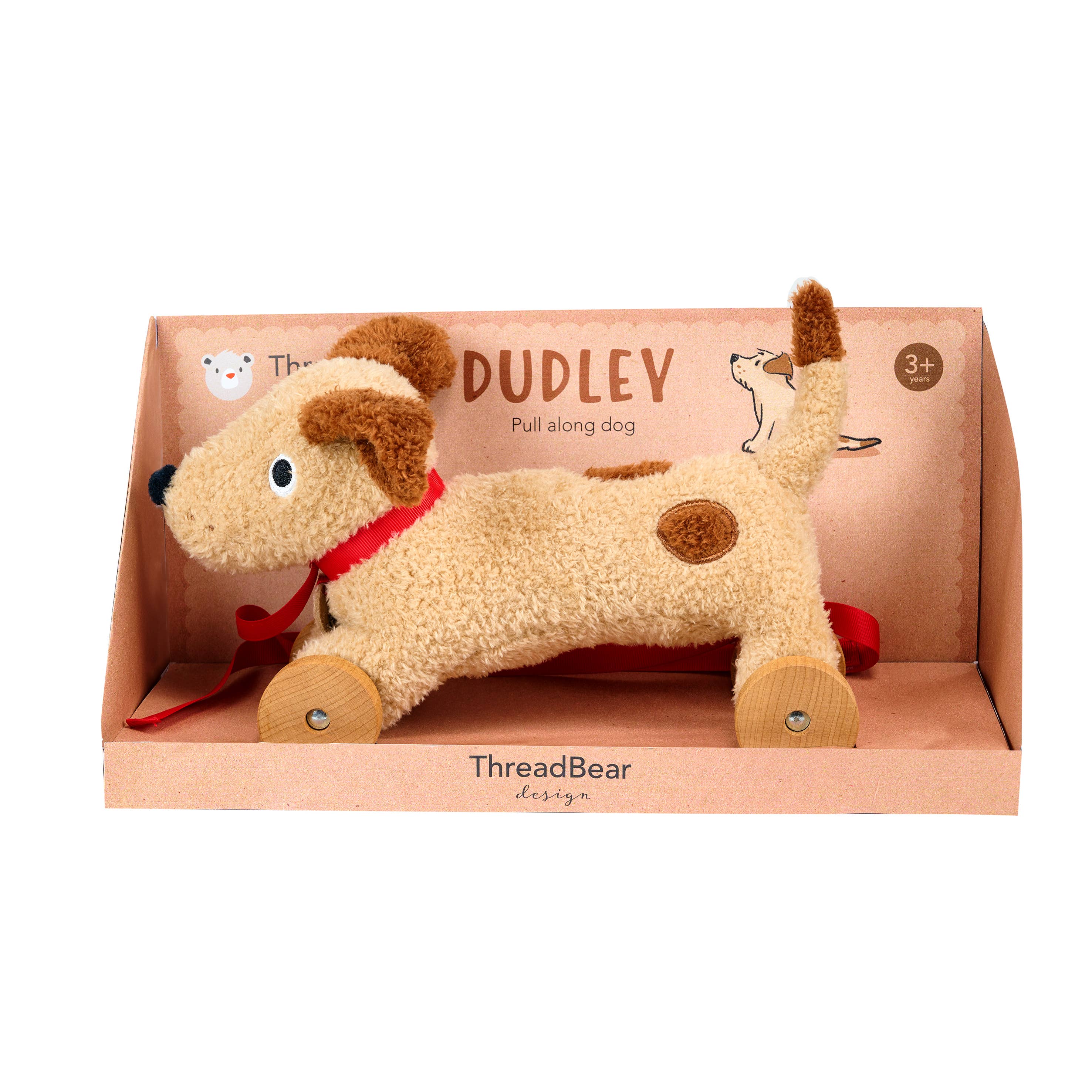 ThreadBear Design UK/EU – wholesale Stuffed/plush toy – Kids & baby – ThreadBear Dudley Pull Along Dog2