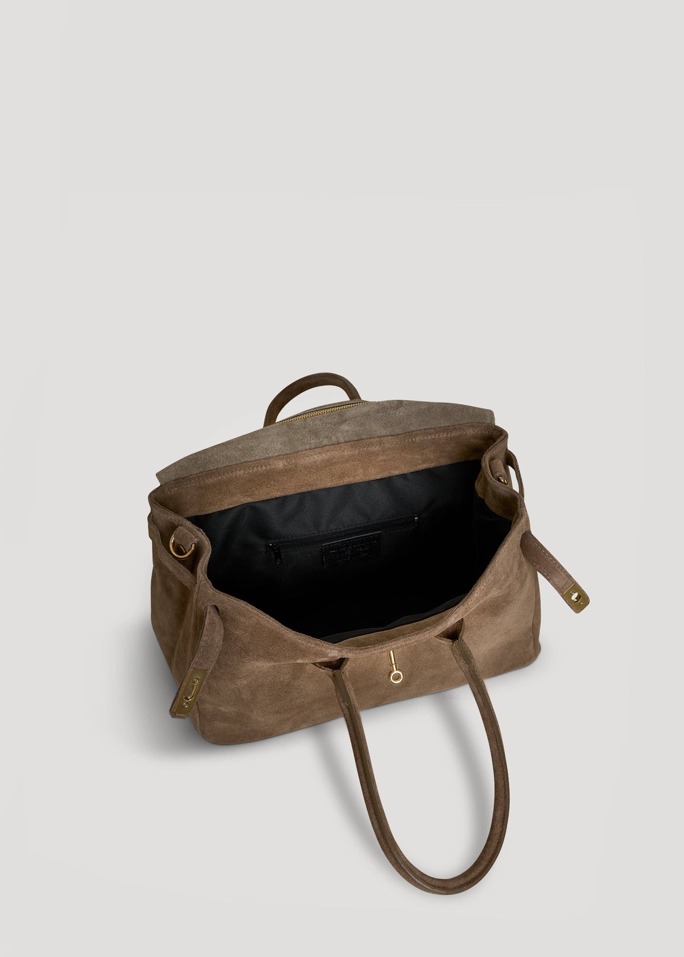 Voemièn - Venta al por mayor Bolso con asas - Mujer - Bolso Elizabeth en ante topo y cuero Togo5