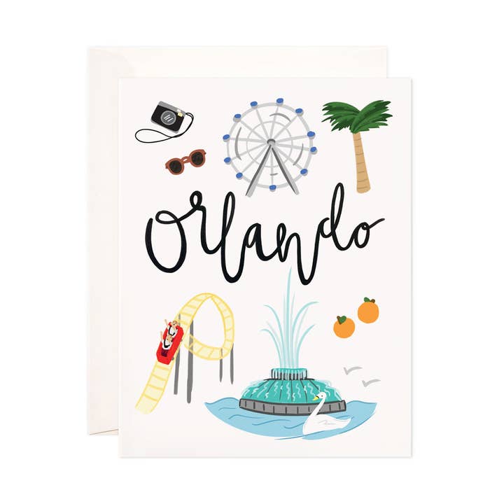 Orlando Greeting Card - Florida Stationery Card Set, Hostess, Teacher, Travel Gift for wholesale by Bloomwolf Studio