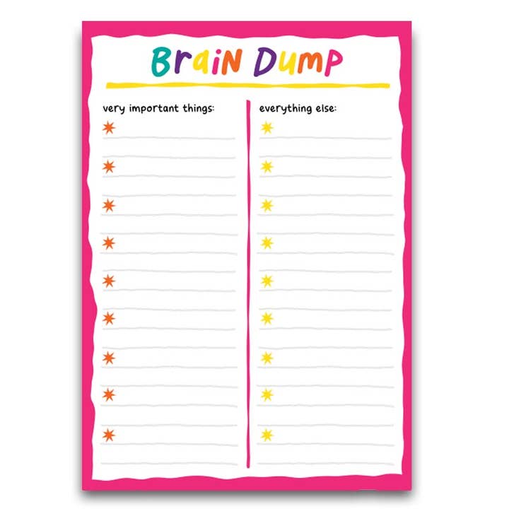 Brain Dump - Bloc de notas A5 para venta al por mayor de The Playful Indian