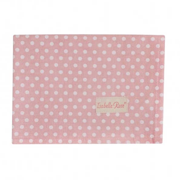 Isabelle Rose – wholesale Tea towel – Kitchen towel Polka dot pink 50x70 cm Isabelle Rose0