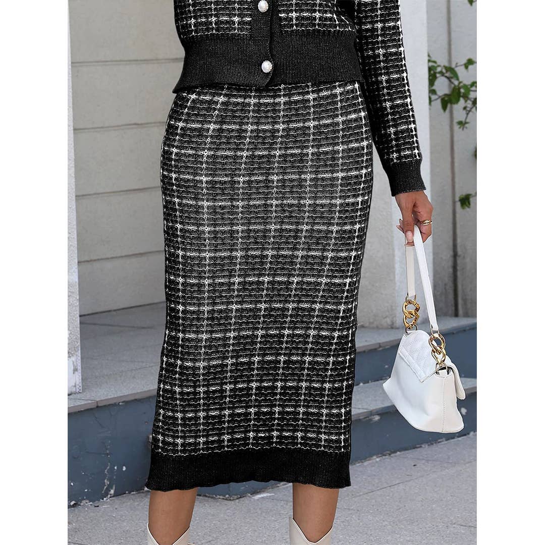 UNISHE - Wholesale Jurk - Dames - Dames Chanel-Stijl Mid-Lange Bodycon Trui Jurk OYM2175