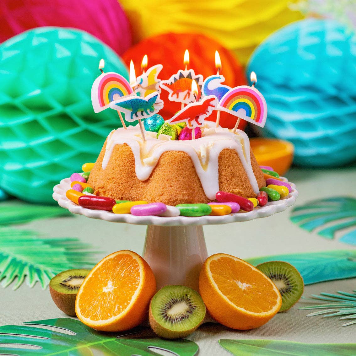 Talking Tables UK – wholesale Cake candle – Rainbow Brights Rainbow Shaped Candles - 5 Pack4