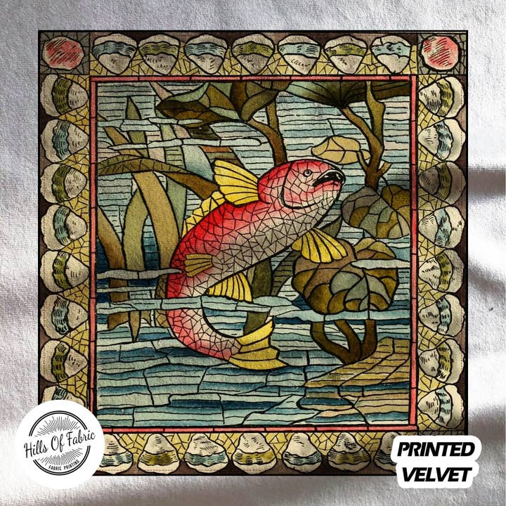 Vis Japanse stijl bedrukte stoffen paneel voor wholesale door Hills Of Fabric