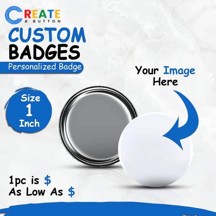 1 Inch Custom Flatback Badges | Create-A-Button for wholesale by Create-A-Button