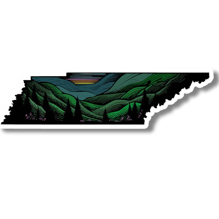 Tennessee State Sticker – Blue Ridge & The Smoky Mountains for wholesale by National Parks and Beyond