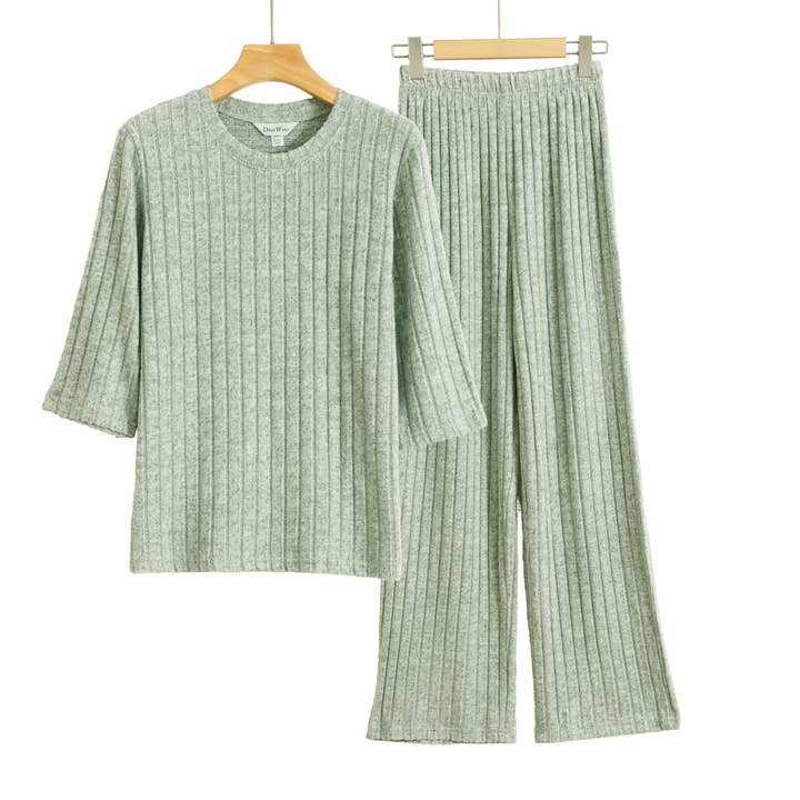 DrifWoo – wholesale Lounge set – Women's – Ribbed Knit Pajama Set – Cozy Winter Loungewear Outfit
