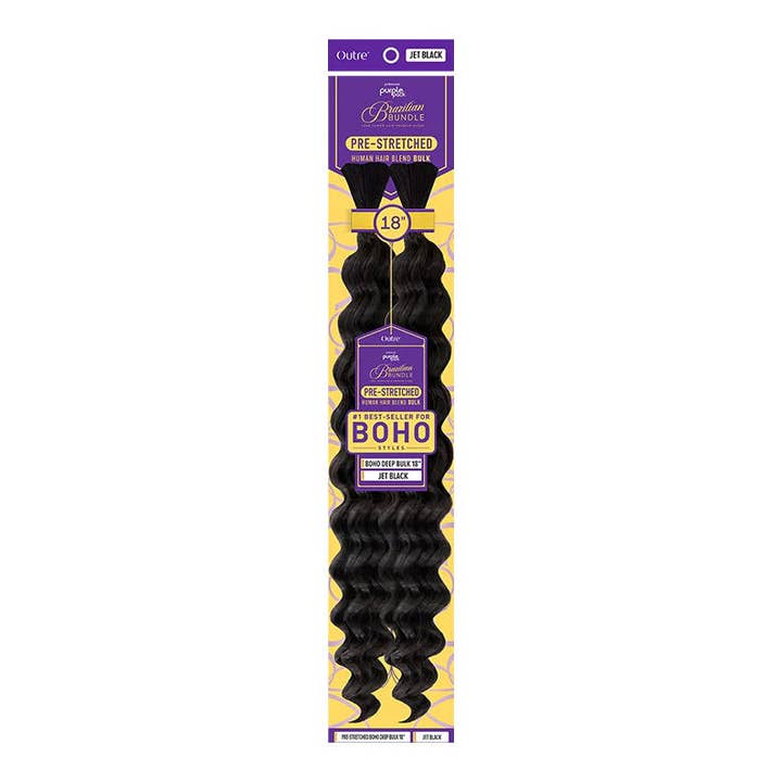 MK Smith's Shop - Wholesale Hair Extensions - OUTRE PREMIUM PURPLE PACK BRAZILIAN BUNDLE Pre-Stretched Boho Deep Bulk 18"