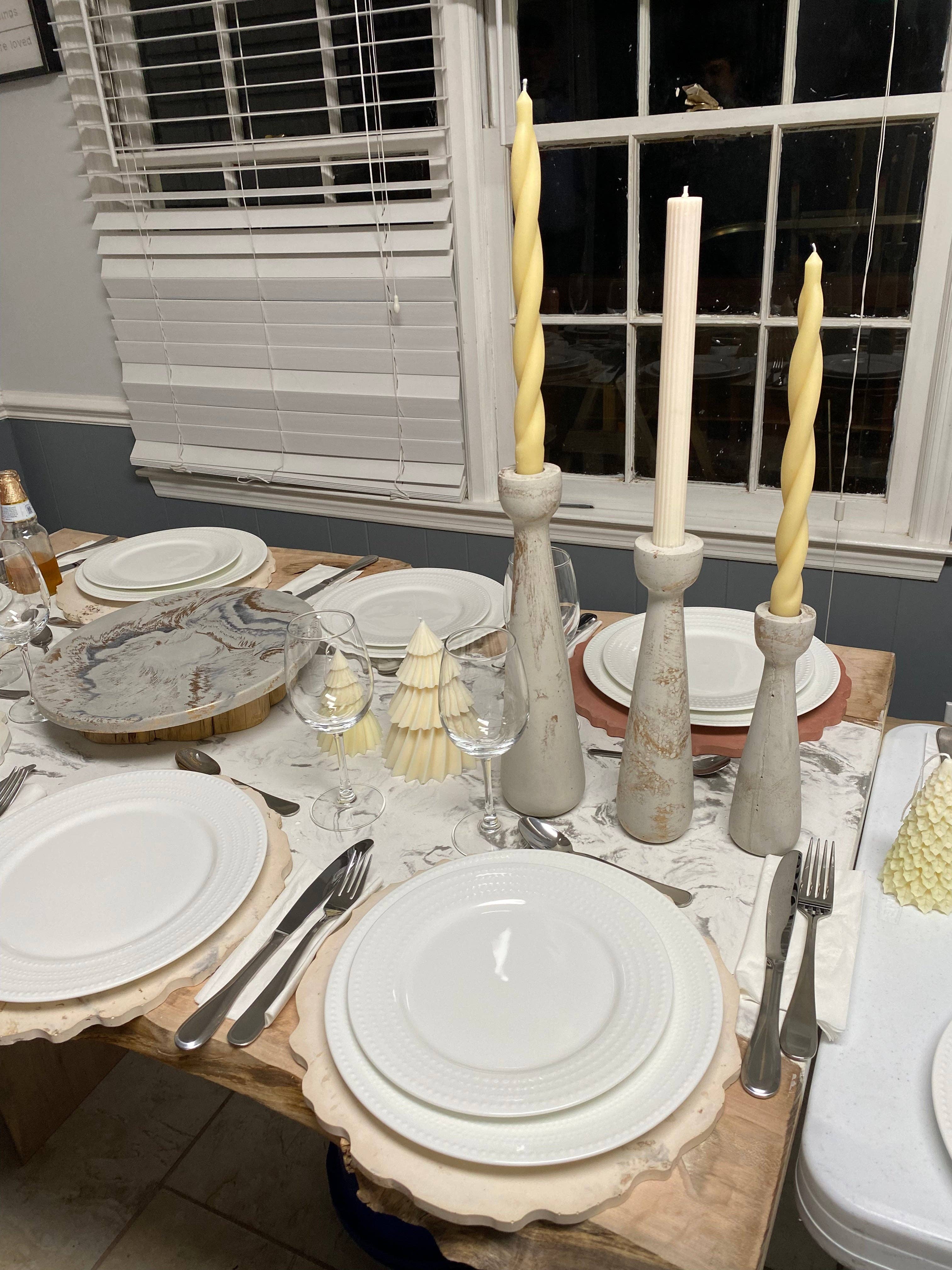 Fancy Concrete - Vente Bougeoirs - Ensemble de 3 candélabres | Bougeoir conique1