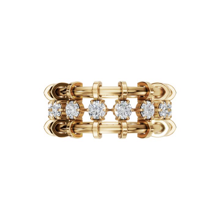 PureYou Jewelry – Engroshandel Vielsesring – 14K guld diamant evighedsring, vielsesring, stabelbar ring