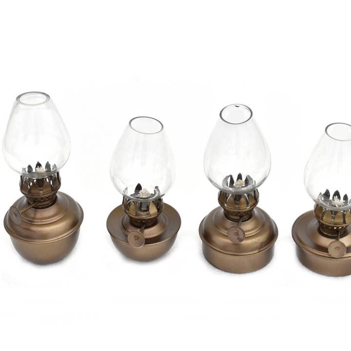 Hampton Ironworks - Wholesale Accent/Desk Lamp - Antique Brass Table Oil Lamp 5"" - Set of 4