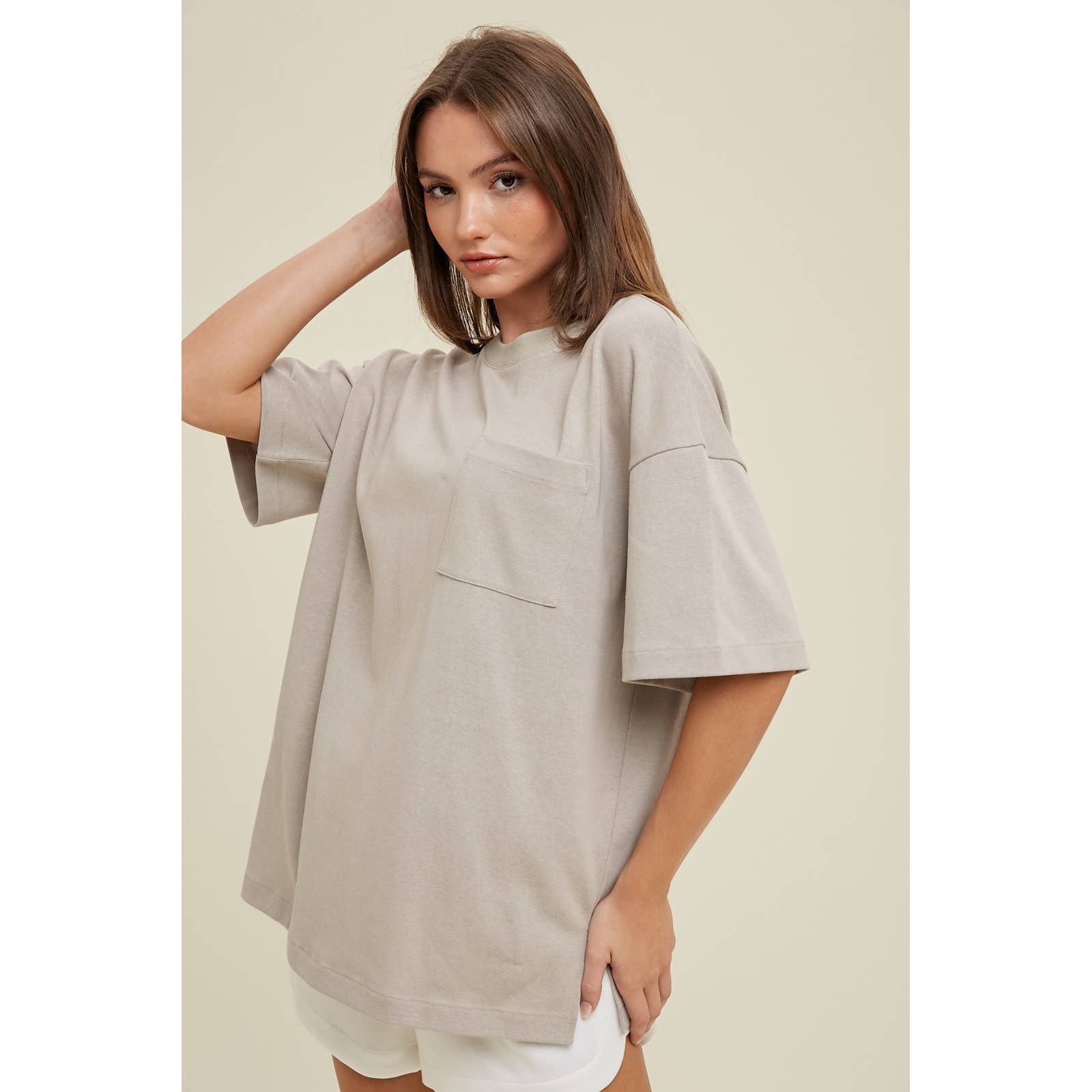 Apolline – Engroshandel T-shirt – til kvinder – OVERSIZE KÆRESTE BOMULDS-T-SHIRT MED LOMME8