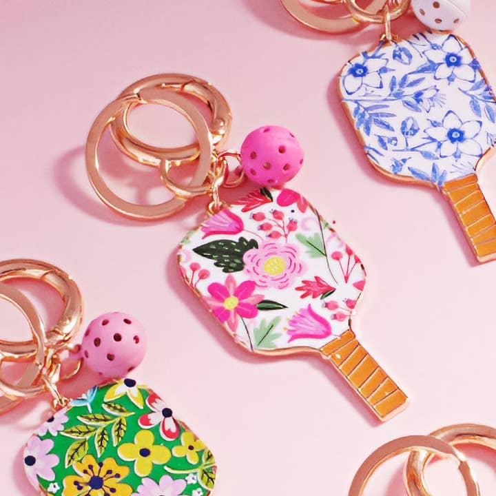 Sensibling Corp. - Wholesale Keychain - Women's - Enamel Pickleball Paddle Keychain
9