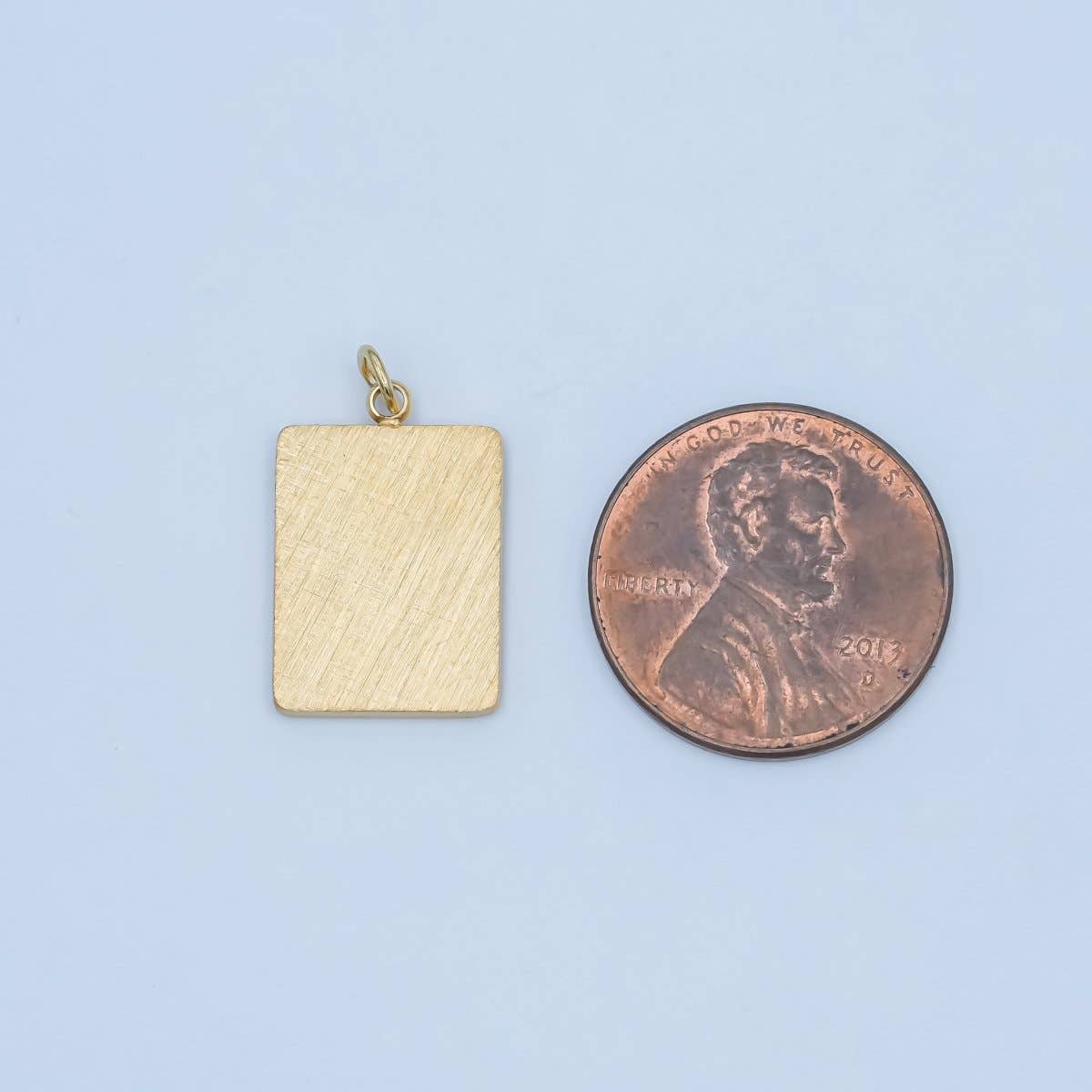 Aim Eternal - Vente Breloques/médailles personnalisées - Pendentif Rectangulaire Minimaliste en Acier Inoxydable 18mm | P6112