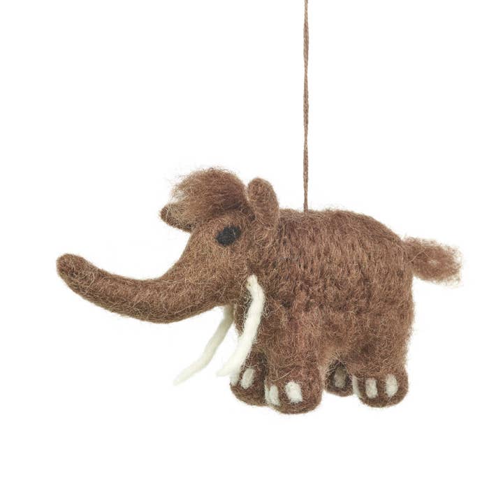 Felt So Good - Wholesale Ornament - Handmade Felt Woolly Mammoth Hanging Decoration