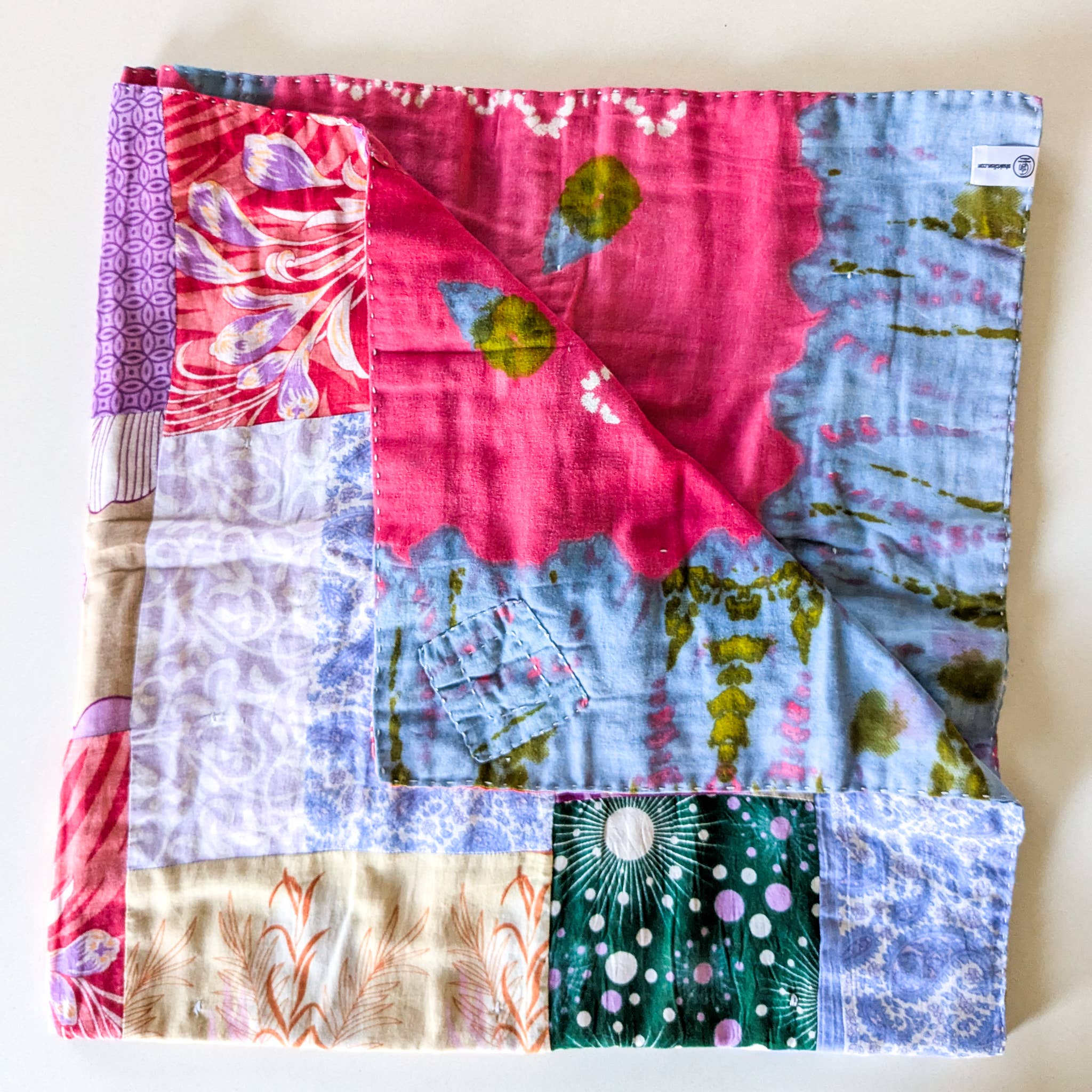 Shakti.ism - Wholesale Quilt - Reversible sari patchwork throw quilt, picnic blanket5