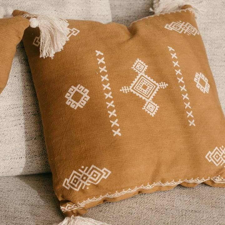 Ethnic brown cotton lounge cushion 45x45 for wholesale by Andrea House