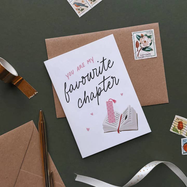 Favourite Chapter Card – Book Lovers Design for wholesale by Deckle Edge